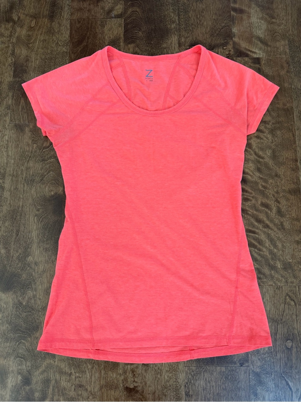 Z by Zella Coral Pink Scoop Neck Short Sleeve Tee
